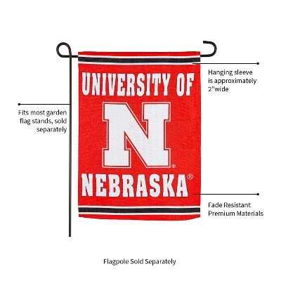 Evergreen Embossed Suede Flag, GDN Size, University Of Nebraska 3 Evergreen Embossed Suede Flag, GDN Size, University Of Nebraska