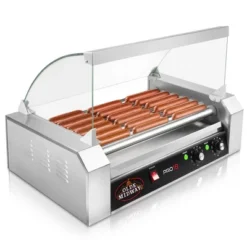 Olde Midway Electric Hot Dog Roller Grill Cooker With Glass Cover, Commercial Grade Machine -Garden Promotional Store GUEST 0300fc61 399e 4e5d 91e9 09ca28b906cc