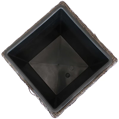 Sunnydaze Decor Sunnydaze Modern Decorative Standing Square Polyrattan Planter Containers - Brown - 2-Pack 4 Sunnydaze Decor Sunnydaze Modern Decorative Standing Square Polyrattan Planter Containers - Brown - 2-Pack - Image 2