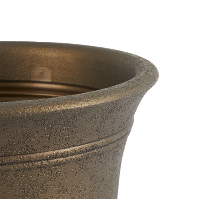 HC Companies SRA10001P02 Sierra 10 Inch Self Watering Round Weather Resistant Plastic Resin Flower Garden Planter Pot Container, Celtic Bronze 5 HC Companies SRA10001P02 Sierra 10 Inch Self Watering Round Weather Resistant Plastic Resin Flower Garden Planter Pot Container, Celtic Bronze - Image 3