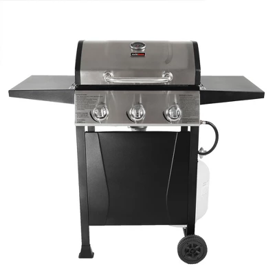 Grill Boss GBC1932M Outdoor BBQ 3 Burner Propane Gas Grill For Barbecue Cooking With Top Cover Lid, Wheels, And Side Storage Shelves, Black 5 Grill Boss GBC1932M Outdoor BBQ 3 Burner Propane Gas Grill For Barbecue Cooking With Top Cover Lid, Wheels, And Side Storage Shelves, Black - Image 3