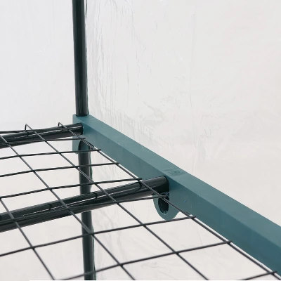 Sunnydaze Decor Sunnydaze Outdoor Portable Growing Rack 2-Tier Greenhouse With PVC Roll-Up Door - 2 Shelves - Clear 7 Sunnydaze Decor Sunnydaze Outdoor Portable Growing Rack 2-Tier Greenhouse With PVC Roll-Up Door - 2 Shelves - Clear - Image 5