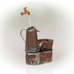 Rustic Invisible Flowing Spout Watering Can Fountain - Alpine Corporation -Garden Promotional Store GUEST 0b42b493 fa2d 42cf 8287 04c2cce81f8a