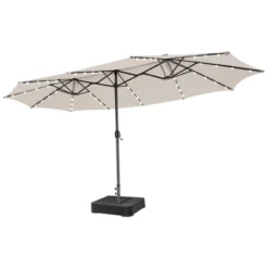 Costway Outdoor 15' Double-Sided Patio Umbrella 48 Solar LED Lights Crank & Base 21 Costway Outdoor 15' Double-Sided Patio Umbrella 48 Solar LED Lights Crank & Base -Garden Promotional Store GUEST 0c0de638 c02a 42b2 a936 c3f1ba343e03