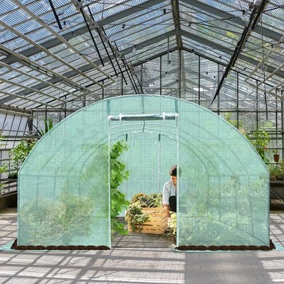 Costway 10'X6.5'X20' Walk-in Greenhouse Backyard Grow Tents Steel Frame 8 Windows 4 Costway 10'X6.5'X20' Walk-in Greenhouse Backyard Grow Tents Steel Frame 8 Windows - Image 2