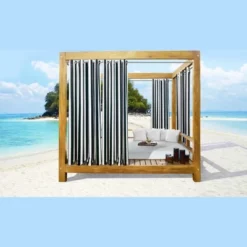 Commonwealth Seascapes Stripes Light Filtering Provide Privacy Satiny Look Grommet Outdoor Panel Pair Black 9 Commonwealth Seascapes Stripes Light Filtering Provide Privacy Satiny Look Grommet Outdoor Panel Pair Black -Garden Promotional Store GUEST 0d3ce26e 0e19 4254 8320 102f024922ef
