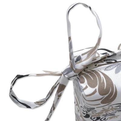 45" X 18" Outdoor/Indoor Bench Cushion Dailey Pewter Black - Pillow Perfect 4 45" X 18" Outdoor/Indoor Bench Cushion Dailey Pewter Black - Pillow Perfect - Image 2