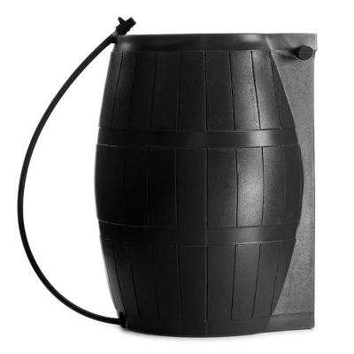 FCMP Outdoor RC4000-BLK 50 Gallon Flat Back Outdoor Home Rain Catcher Water Storage Collection Barrel For Watering Outdoor Plants And Gardens, Black 4 FCMP Outdoor RC4000-BLK 50 Gallon Flat Back Outdoor Home Rain Catcher Water Storage Collection Barrel For Watering Outdoor Plants And Gardens, Black - Image 2