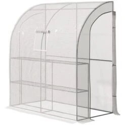 Outsunny 7' X 3' X 7' Outdoor Walk-In Greenhouse, Plant Nursery With Roll-up Windows, PE Cover, And 3 Wire Shelves -Garden Promotional Store GUEST 102e9787 be48 498b bd60 89e9a90a2bcc