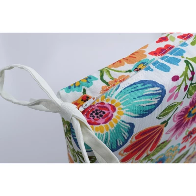 Gregoire Prima Outdoor Squared Corners Chair Pad Set Blue - Pillow Perfect 4 Gregoire Prima Outdoor Squared Corners Chair Pad Set Blue - Pillow Perfect - Image 2