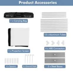 Costway 100'' Projector Screen W/ Stand 16:9 HD 4K Indoor Outdoor Projection Movie Screen -Garden Promotional Store GUEST 118cf8d2 4282 492c 8cf7 d5fe68b17c55