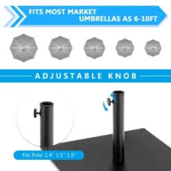 Costway 40 LBS Square Umbrella Base Stand Weighted Patio Market Umbrellas Black -Garden Promotional Store GUEST 12614361 6235 4902 9439 9349d28ae1cd