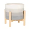 Sagebrook Home 8" Wide Gradient Ceramic Planter Pot With Wood Stand Gray/Beige 2 Sagebrook Home 8" Wide Gradient Ceramic Planter Pot With Wood Stand Gray/Beige -Garden Promotional Store GUEST 144c61fd 6ddd 432c 94bd 93b7e6faa728
