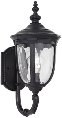 John Timberland Bellagio Vintage Rustic Outdoor Wall Light Fixture Texturized Black Upbridge 16 1/2" Clear Hammered Glass For Post Exterior Barn Deck 5 John Timberland Bellagio Vintage Rustic Outdoor Wall Light Fixture Texturized Black Upbridge 16 1/2" Clear Hammered Glass For Post Exterior Barn Deck - Image 3