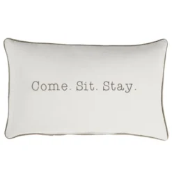 Indoor/Outdoor Come. Sit. Stay. Embroidered Lumbar Throw Pillow - Sorra Home -Garden Promotional Store GUEST 16d8c6db 3dd6 4ca7 a9b1 f2f04839dc90