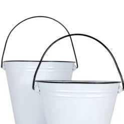 Set Of 2 Pail Wall Planters White Metal By Foreside Home & Garden -Garden Promotional Store GUEST 1928dc68 027d 49db a8c8 4d927553cb3c