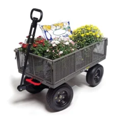 Gorilla Cart GORMP-12 5 Cubic Feet 1200 Pound Capacity Heavy Duty Durable Steel Multi Use Quick Dump Wagon Utility Cart W/ 2 In 1 Towing Handle, Gray -Garden Promotional Store GUEST 19313ce0 7678 48d9 92dd 893ace85482a