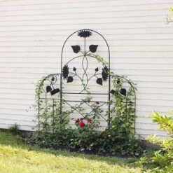 Achla Designs 90" Sunflower Decorative Iron Garden Trellis Black Powder Coat Finish -Garden Promotional Store GUEST 1a81c7c3 5cd8 4200 9f80 81d3798849ec