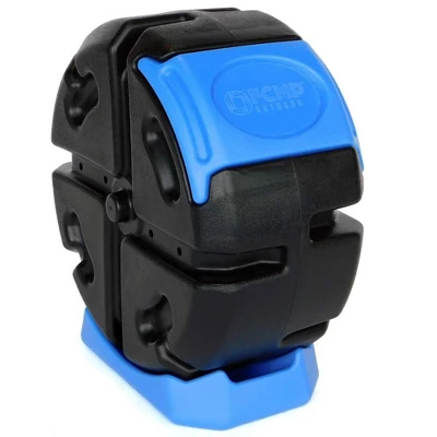 FCMP Outdoor RC2000WB-BLU 19-Gal Plastic Single Chamber Half Size Rolling Composter Outdoor Rotating Garden Compost Bin, Black/Blue (2 Pack) 4 FCMP Outdoor RC2000WB-BLU 19-Gal Plastic Single Chamber Half Size Rolling Composter Outdoor Rotating Garden Compost Bin, Black/Blue (2 Pack) - Image 2