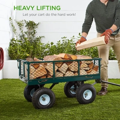Best Choice Products Heavy-Duty Steel Garden Wagon Lawn Utility Cart W/ 400lb Capacity, Removable Sides, Handle 7 Best Choice Products Heavy-Duty Steel Garden Wagon Lawn Utility Cart W/ 400lb Capacity, Removable Sides, Handle - Image 5