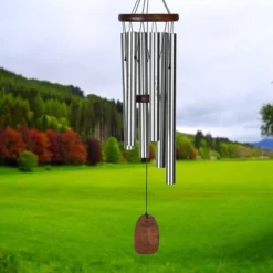 Woodstock Wind Chimes Signature Collection, Affirmation Chime, 25'' Love Silver Wind Chime AFLSB