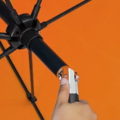 9' X 9' Aluminum Market Patio Umbrella With Crank Lift And Push Button Tilt Tuscan - Astella -Garden Promotional Store GUEST 1d04e3ea f185 4293 a4d1 2d052320a8fd