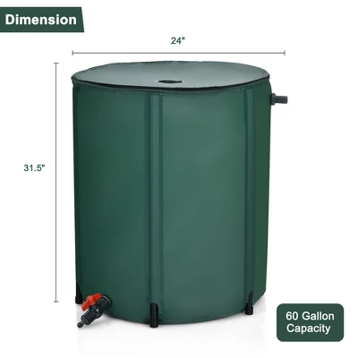 Costway 60 Gallon Portable Rain Barrel Collapsible Tank Water Collector Spigot Filter 3 Costway 60 Gallon Portable Rain Barrel Collapsible Tank Water Collector Spigot Filter