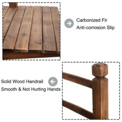 Costway 5' Wooden Bridge Stained Finish Decorative Solid Wood Garden Pond Arch Walkway -Garden Promotional Store GUEST 1e957083 90ba 40ec b22e 27851c8cad3f