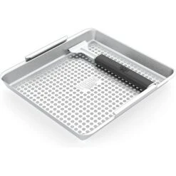 Yukon Glory Wide Grill Basket Set With Clip-On Handle, Perfect For Grilling Fish, Veggies And Meats