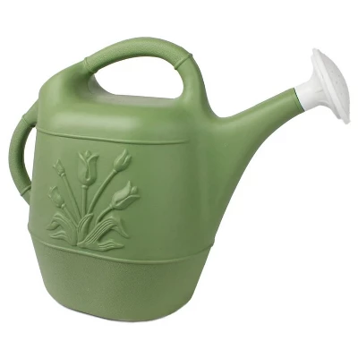 Union Products 63066 2 Gallon Plastic Indoor/Outdoor Watering Can W/ Tulip Design For Garden, Potted Plants, & Patio Pots, Sage Green Color, 3 Pack 3 Union Products 63066 2 Gallon Plastic Indoor/Outdoor Watering Can W/ Tulip Design For Garden, Potted Plants, & Patio Pots, Sage Green Color, 3 Pack