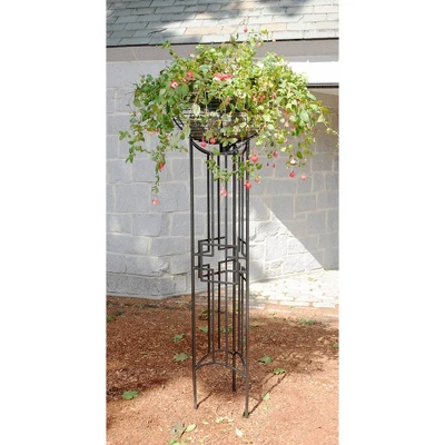 70" Tall Iron Squares-on-Squares Pylon Trellis Graphite Powder Coat Finish - Achla Designs 3 70" Tall Iron Squares-on-Squares Pylon Trellis Graphite Powder Coat Finish - Achla Designs