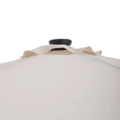 9' X 9' Solar LED Patio Umbrella With Tilt Adjustment And Crank Lift Beige - Wellfor 5 9' X 9' Solar LED Patio Umbrella With Tilt Adjustment And Crank Lift Beige - Wellfor - Image 3