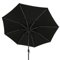 11' X 11' Calypso II Market Patio Umbrella With Solar LED Strip Lights Black - Island Umbrella -Garden Promotional Store GUEST 21397315 309f 46cc 812d 3c42630260f6