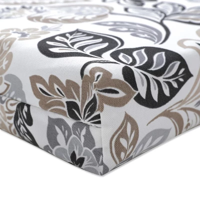 45" X 18" Outdoor/Indoor Bench Cushion Dailey Pewter Black - Pillow Perfect 3 45" X 18" Outdoor/Indoor Bench Cushion Dailey Pewter Black - Pillow Perfect