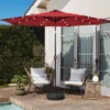 10' X 10' Solar 24 LED Outdoor Table Market Umbrella With Tilt And Crank - Wellfor