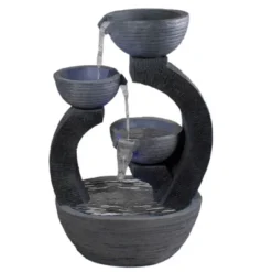 Northlight 31.5" Black Lighted Three-tier Outdoor Garden Water Fountain -Garden Promotional Store GUEST 23a9d87d bc35 497b b244 28c03c7b721d