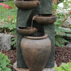 Sunnydaze Decor Sunnydaze 39"H Electric Polyresin And Fiberglass Cascading Earthenware Tiered Outdoor Water Fountain -Garden Promotional Store GUEST 2479f004 2cfa 436e 99c1 304cb1e62670
