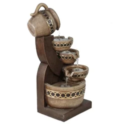 LuxenHome Brown Resin Cascading Pitchers Outdoor Fountain 12 LuxenHome Brown Resin Cascading Pitchers Outdoor Fountain -Garden Promotional Store GUEST 25093bb9 804c 43ee 82b5 d4d479c40ce5