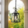 11" Metal/Seeded Glass Square Outdoor Pendant Light Black - LNC -Garden Promotional Store GUEST 2616f909 c996 4b4f 9cff 29d097367e00