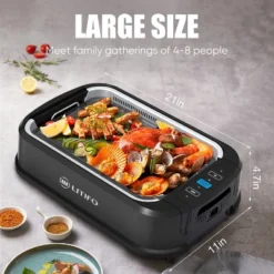 Litifo Smokeless Grill, Portable Electric Grill With Non-Stick Coating Black -Garden Promotional Store GUEST 26285c7a e5f2 441d 8b5b 5ff2710b772d