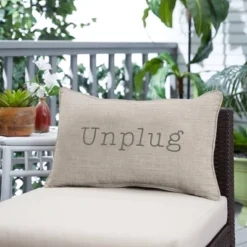 Indoor/Outdoor Unplug Embroidered Lumbar Throw Pillow - Sorra Home 13 Indoor/Outdoor Unplug Embroidered Lumbar Throw Pillow - Sorra Home -Garden Promotional Store GUEST 26b39359 5a3b 45ad 9aa4 dbc435cd907a