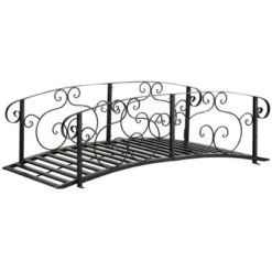Outsunny 6' Metal Arch Backyard Garden Bridge, Safety Siderails, Arc Footbridge For Backyard Creek, Stream, Pond, Black -Garden Promotional Store GUEST 26b3e58c 81b4 415f 8ff7 89dedd1249ef