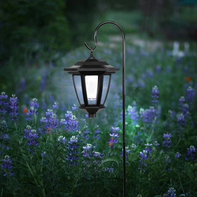 Solar Outdoor Lantern Black - Alpine Corporation 2 Solar Outdoor Lantern Black - Alpine Corporation