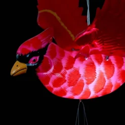 9.25" Plastic And Metal Solar Cardinal Fluttering Wings Wind Chime Red - Exhart -Garden Promotional Store GUEST 27aafc9a 00dc 4413 aa82 8436937def69