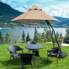 Costway 11FT Outdoor Cantilever Offset Hanging Umbrella W/ Base Wheel 1 Costway 11FT Outdoor Cantilever Offset Hanging Umbrella W/ Base Wheel -Garden Promotional Store GUEST 28559bf0 6268 4afe a4e9 be6308b56a02