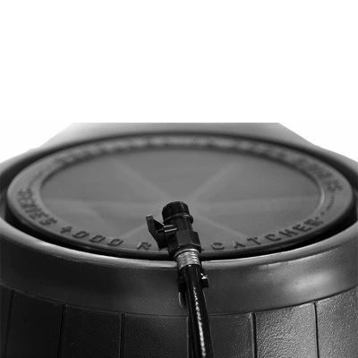 FCMP Outdoor RC4000-BLK 50 Gallon Flat Back Outdoor Home Rain Catcher Water Storage Collection Barrel For Watering Outdoor Plants And Gardens, Black 6 FCMP Outdoor RC4000-BLK 50 Gallon Flat Back Outdoor Home Rain Catcher Water Storage Collection Barrel For Watering Outdoor Plants And Gardens, Black - Image 4