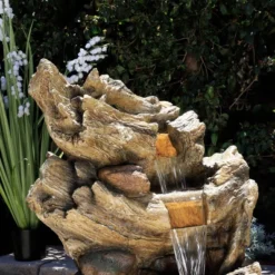 47" Resin Outdoor 5-Tier Tree Trunk Waterfall Floor Fountain With LED Lights Brown - Alpine Corporation 14 47" Resin Outdoor 5-Tier Tree Trunk Waterfall Floor Fountain With LED Lights Brown - Alpine Corporation -Garden Promotional Store GUEST 290e6b3c 211b 4104 b317 b0dc60df5127