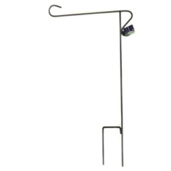 Home & Garden Mini Flag Pole - One Flag Holder 30.0 Inches - Iron Summer Spring Yard Decor - 8218 - Iron - Black