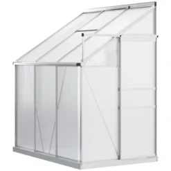 Outsunny 6' X 4' Aluminum Lean-to Greenhouse Polycarbonate Walk-in Garden Greenhouse With Adjustable Roof Vent, Rain Gutter And Sliding Door 9 Outsunny 6' X 4' Aluminum Lean-to Greenhouse Polycarbonate Walk-in Garden Greenhouse With Adjustable Roof Vent, Rain Gutter And Sliding Door -Garden Promotional Store GUEST 29b68d6a 1cb4 4c82 a10c 0d820fca8210