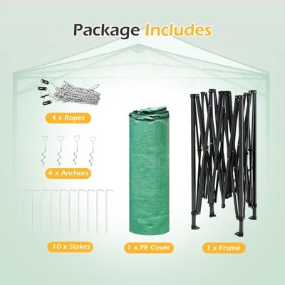 Costway 6'x 8' Portable Walk-in Greenhouse Pop-up Folding Plant Gardening W/Window 11 Costway 6'x 8' Portable Walk-in Greenhouse Pop-up Folding Plant Gardening W/Window - Image 9